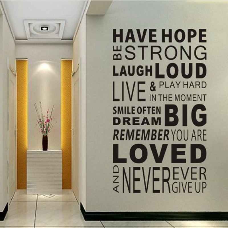 have hope sticker family rules home decor quotes office decoration