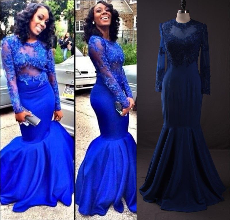 Long Sleeve Mermaid Prom Dresses