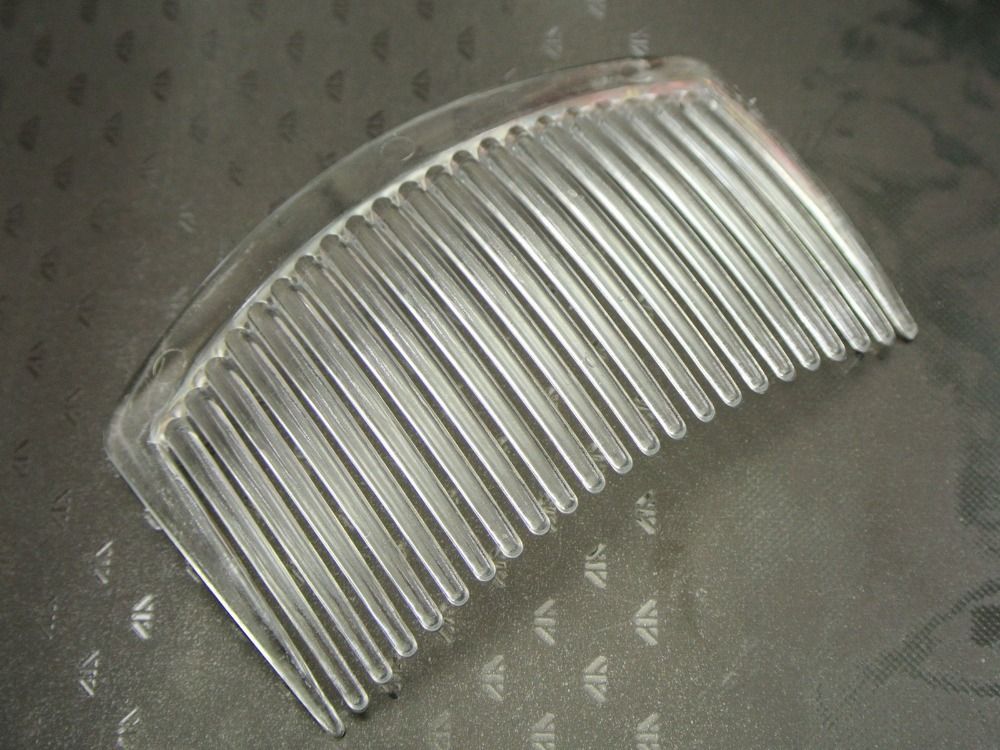 2019 10 Clear Plastic Smooth Hair Clips Side Combs Pin 82X50mm For