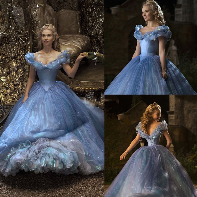 Cinderella Prom Dresses 2015 Movie Ball Gown Off Shoulder Backless ...