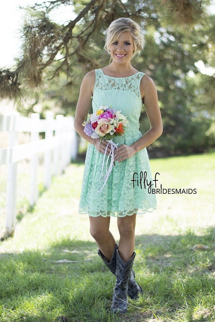 high low bridesmaid dresses with cowboy boots