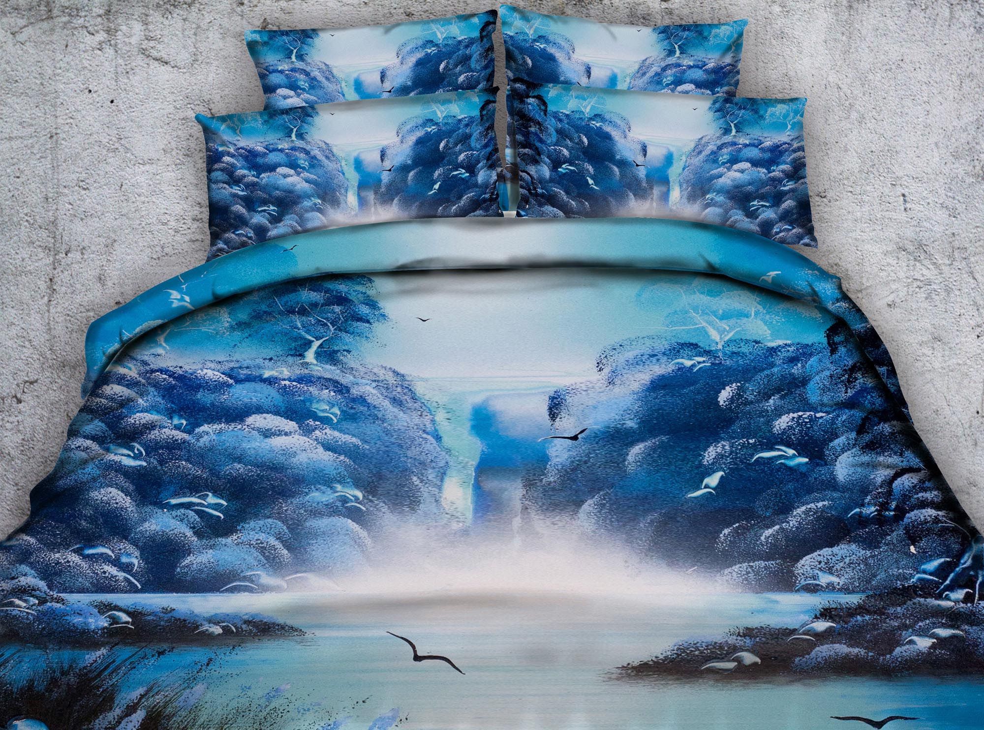 3d Printed Blue Ocean Bird Bedding Sets Twin Full Queen King Cal 3d Printed Blue Ocean Bird Bedding Sets Twin Full Queen King Cal Dovet Cover Pillow Shams Comforter Set Plaid Duvet From Bedlinens