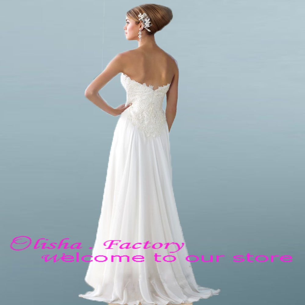 Discountlace Strapless Sexy Backless Beach Wedding Dresses