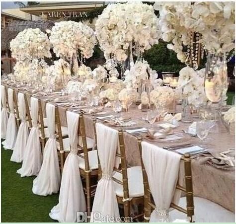 2019 Simple Cheap Chair Sashes Chiffon Wedding Chair Cover Romantic