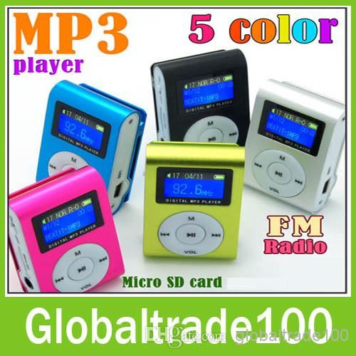 Mini Clip Mp3 Player With LCD Screen & FM Radio Earphones Retail Box