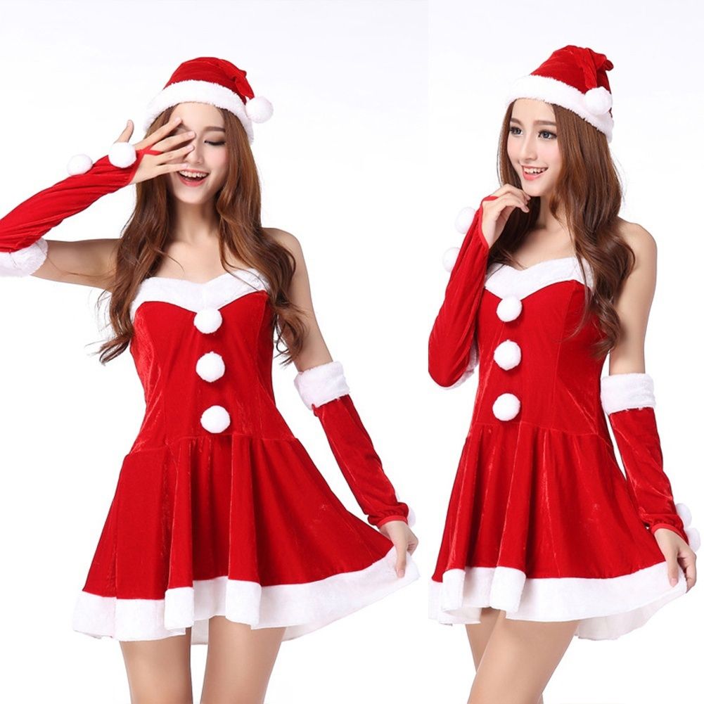 Acheter Costume De Noel Pour Femmes One Piece Hat Hat Santa Claus Cosplay Taille Taille Unique De 23 09 Du Jerrymeng Fr Dhgate Com