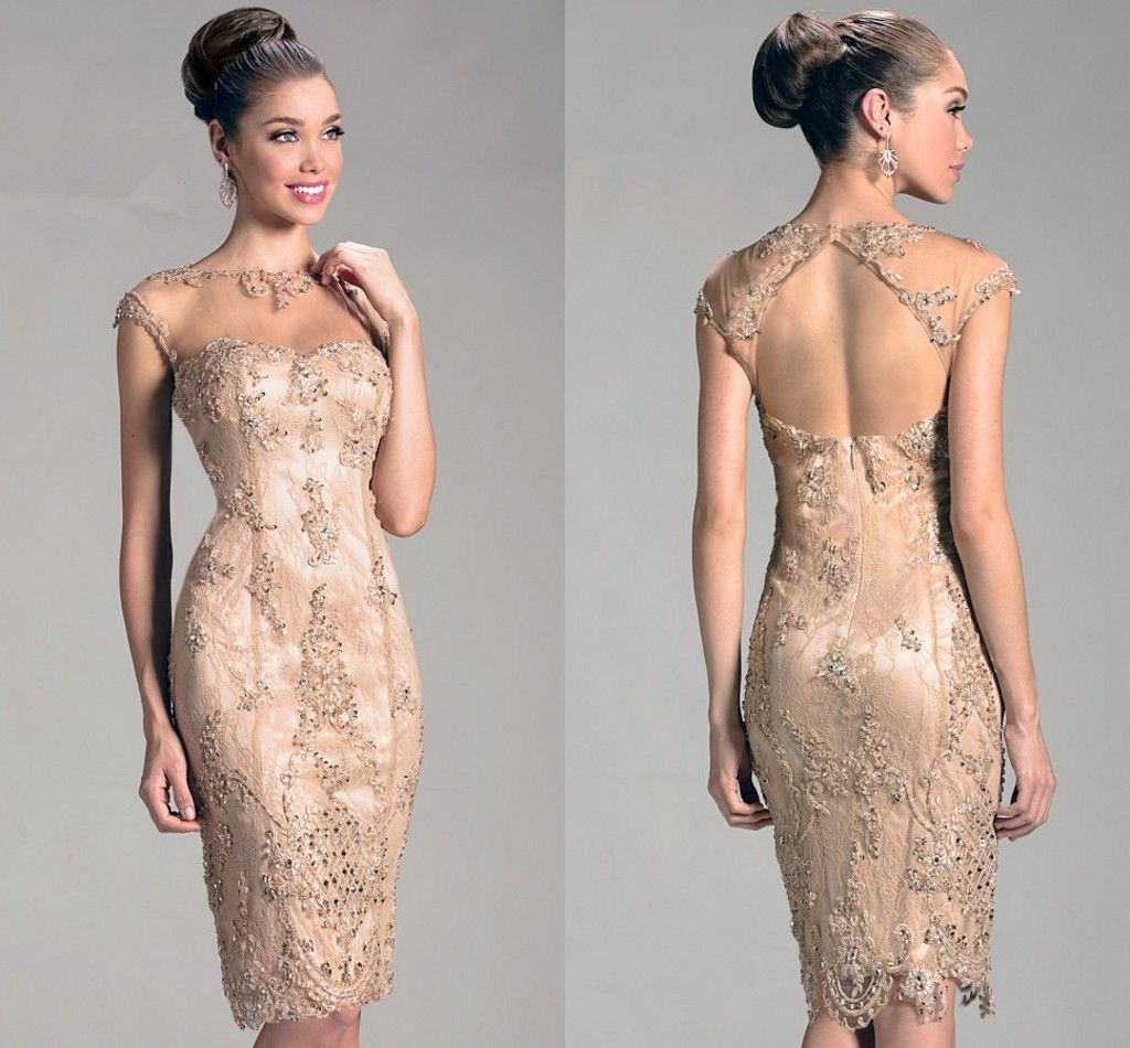 champagne cocktail dress for wedding