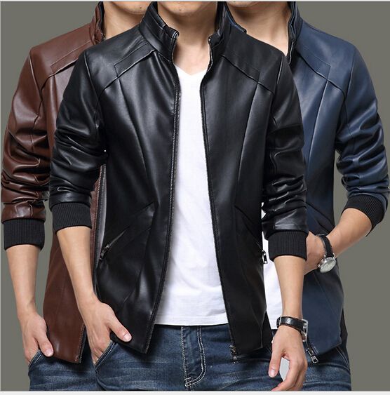 Spring Autumn Winter Men Pu Leather Jackets For Men Motorcycle Jackets ...