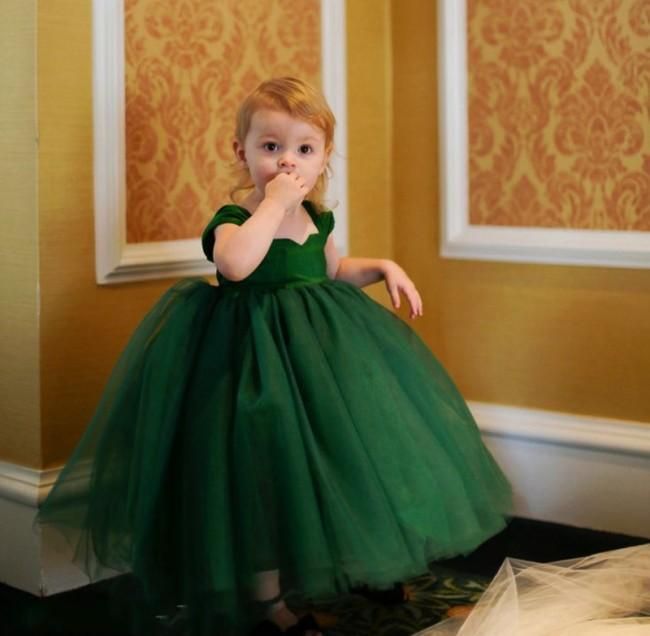 hunter green baby dress