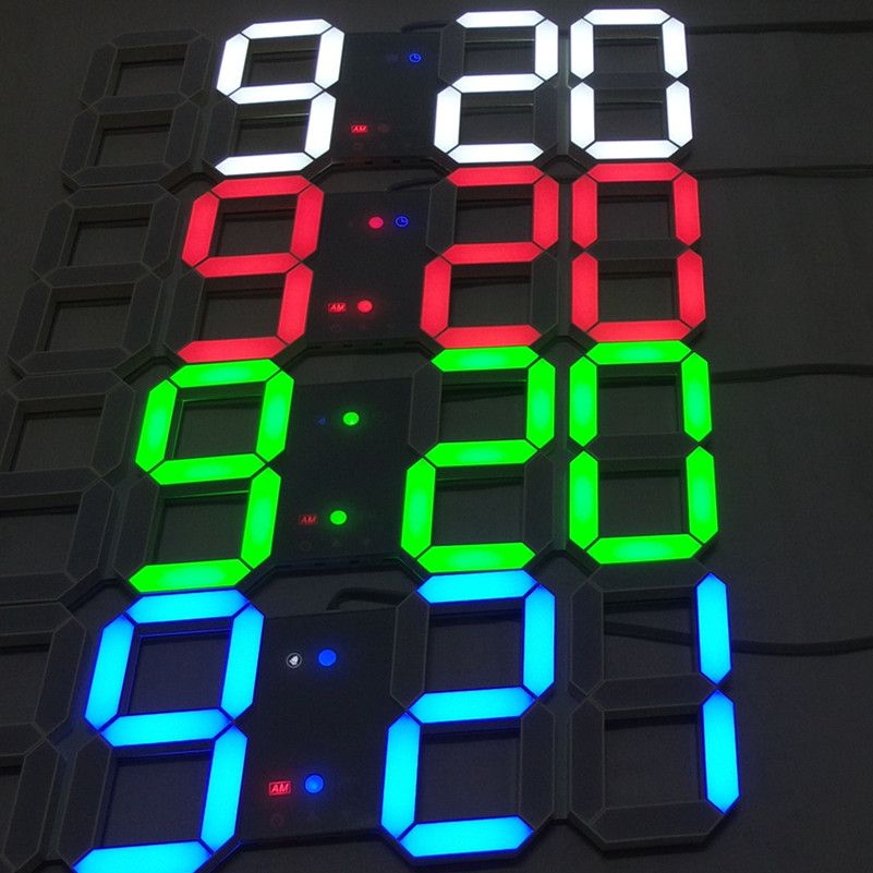 Modern Led Clock Table Super Large Digital Wall Clocks Creative Touch Ons Key Control Large Led Digital Wall Clock Modern Design Home Decor 3d Decoration