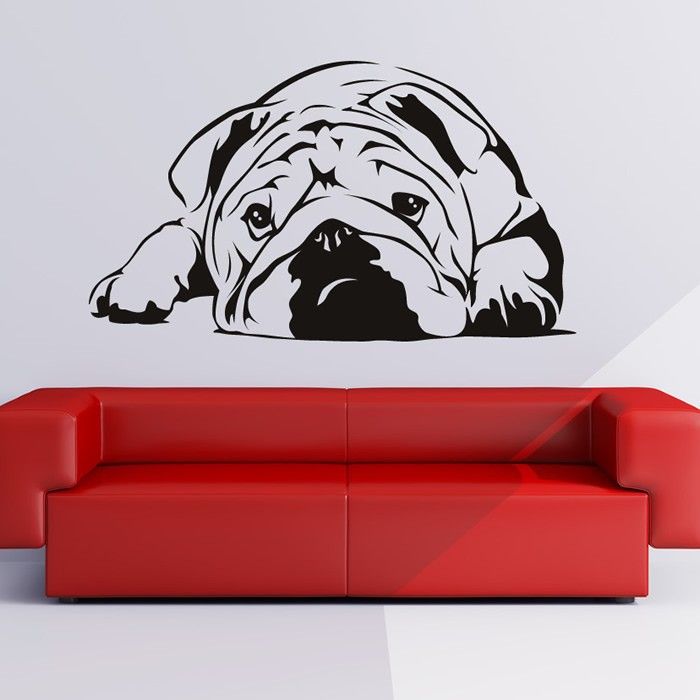 Whole And Retail New 2018 English Bulldog Wall Art Sticker Vinyl Decal Stickers Home Decor Size 87 51cm From Joystickers 16 08 Dhgate Com - English Bulldog Home Decor