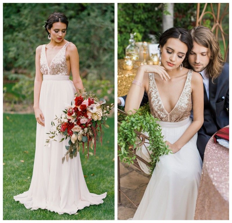 rose gold beach bridesmaid dresses