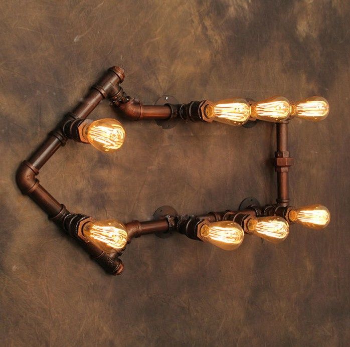 Vintage Wall Lamp Water Pipe Arrow Shape Lighting Fixture Retro Vintage Wall Lamp Water Pipe Arrow Shape Lighting Fixture Retro Edison Bulb For Bar Restaurant