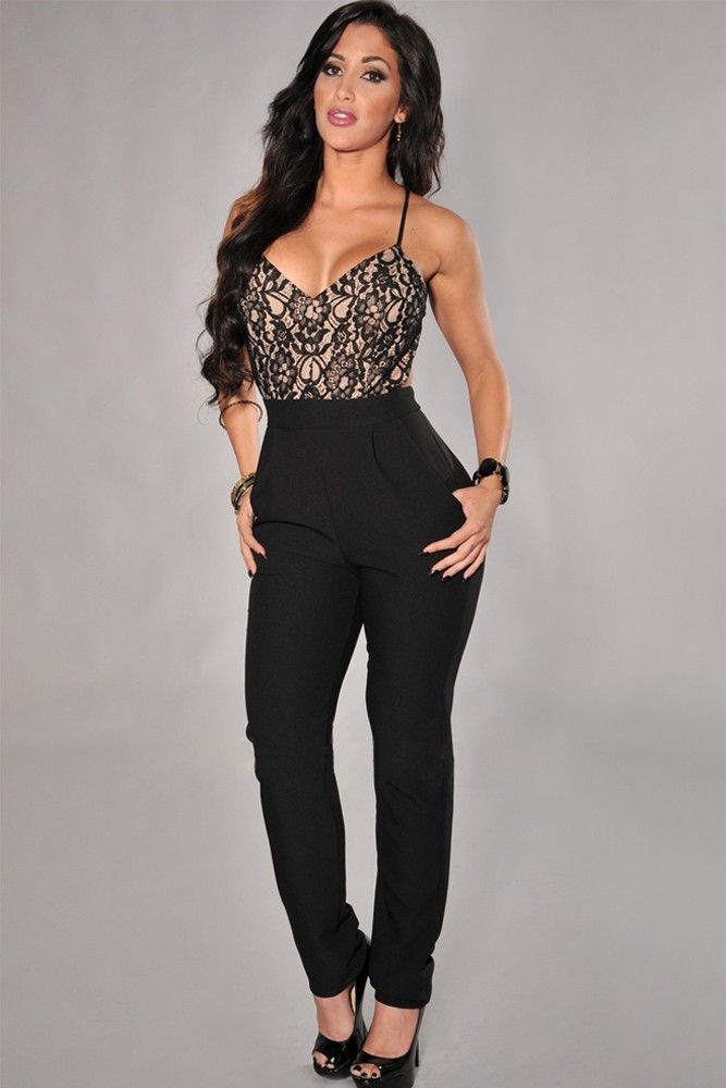 strapless long pants romper