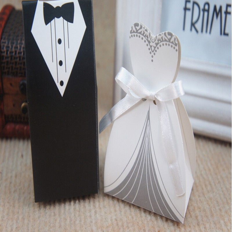 2018 Cheap Wedding Favor Boxes Groom Bride Papery Special Wedding