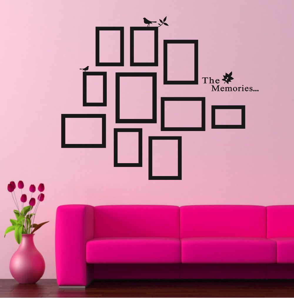 Diy Photo Frame Black Removable Vinyl Wall Stickers Decals Quote Diy Photo Frame Black Removable Vinyl Wall Stickers Decals Quote