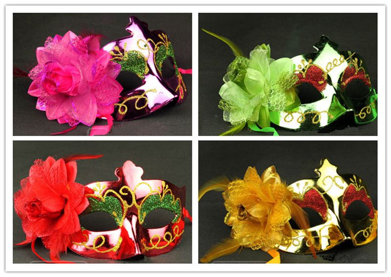 Halloween Masks Womens Girls Colorful Flower Hand Made