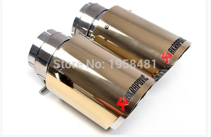 Titaniumr series Inlet63mm-out90mm Golden for AKRAPOVIC carbon fiber exhaust tip exhaust pipe muffler