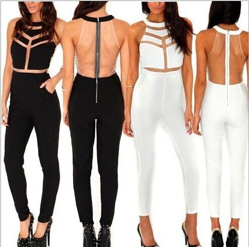 HOT! New Style Black/White Women Bodycon Jumpsuits Rompers Bodysuit ...