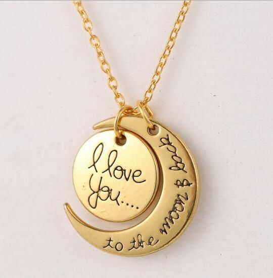 2pcs Amante Par presente Regalo Joyas Te Amo 2 Piezas Collar de cadena