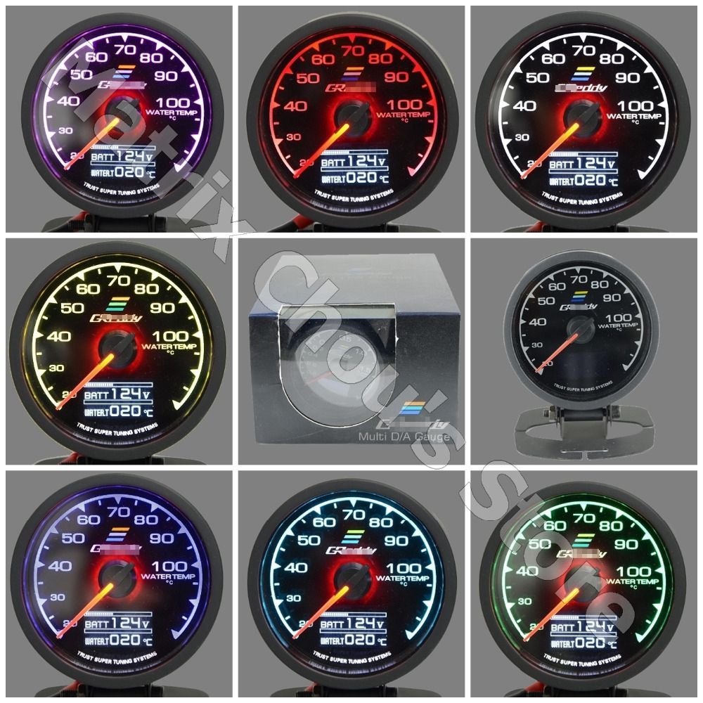 2019 62mm In 1 Racing Gauge GReddy Multi D/A LCD Digital Display Water