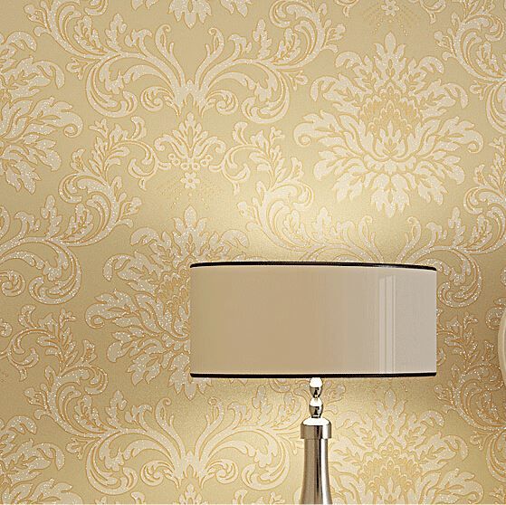 Cheap Wall Paper europe modern textured glitter damask wallpaper yellow,beige Cheap Wall Paper europe modern textured glitter damask wallpaper yellow,beige