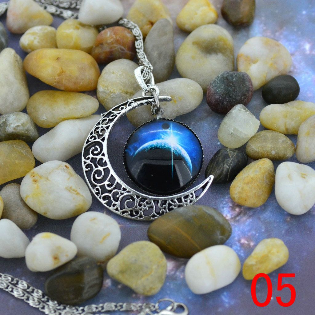 Wholesale Vintage Moon Necklace Starry Moon Outer Space Universe ...