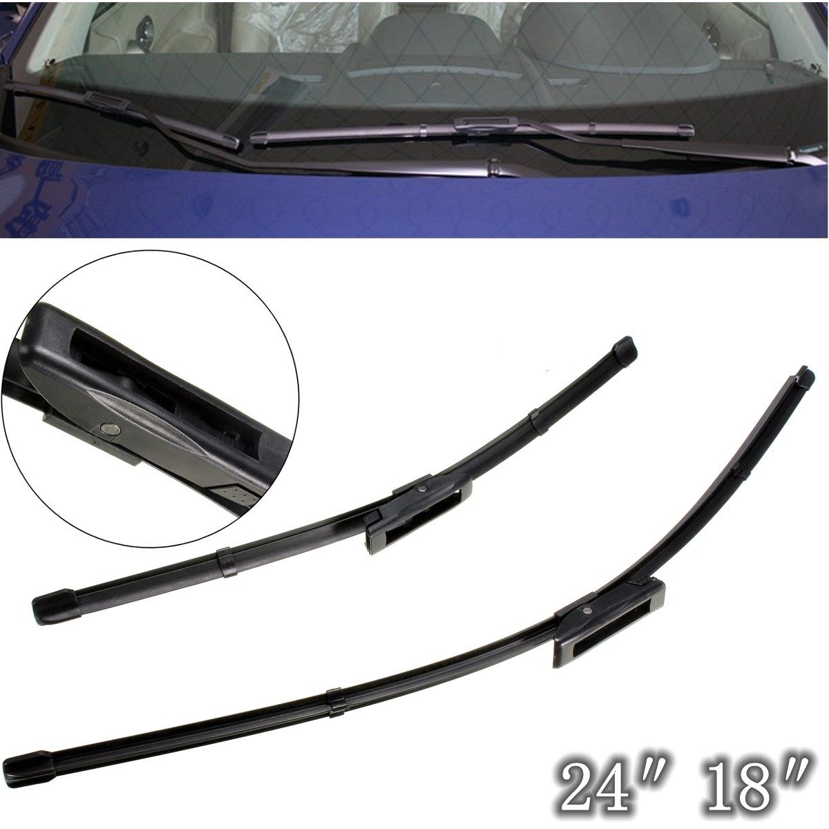 New 24 Front Flat Windscreen Wiper Blades For RENAULT MEGANE 2005 2006 2007 2008 Wiper Blade 2007 Honda Civic Coupe Wiper Blade Size