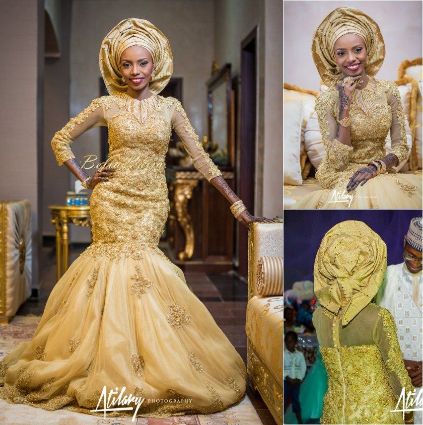 gold african wedding dress