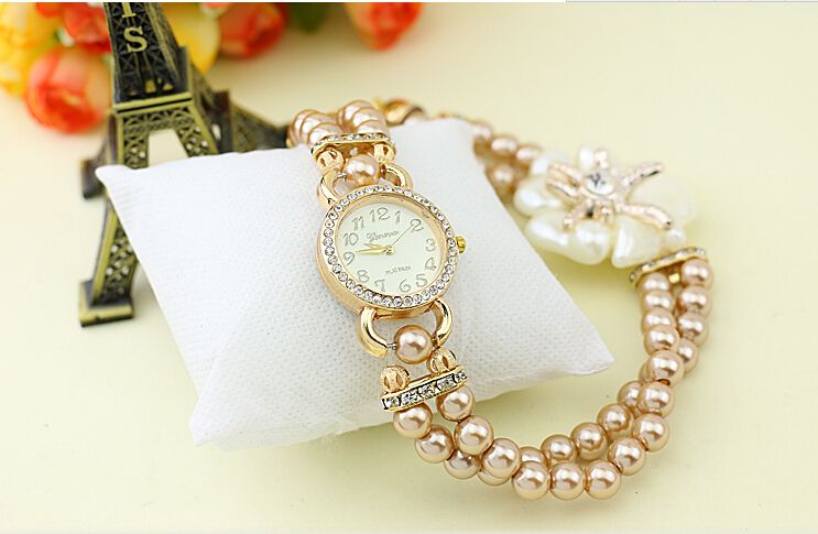 Fashion Luxury Pearl Flower Watches Pearl Watch Women Quartz Watches ...