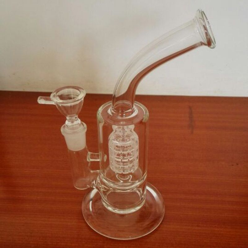 2019 New Glass Water Bong Smoking Pipe With Percolator And