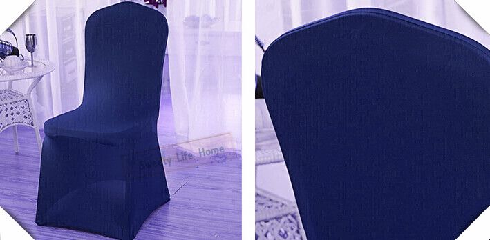 Navy Blue Lycra Banquet Covers Stretch Chair Cover Wedding Spandex Chair Cover 20pcs Lycra Chair Covers Restaurant Seats