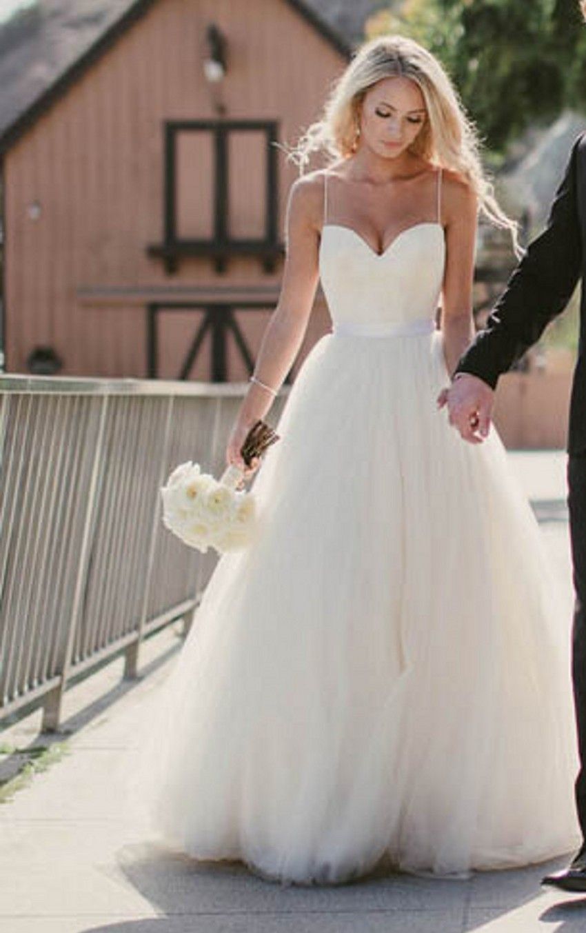 Discount Beach Wedding Dresses 2015 New Sweetheart With Lace Corset