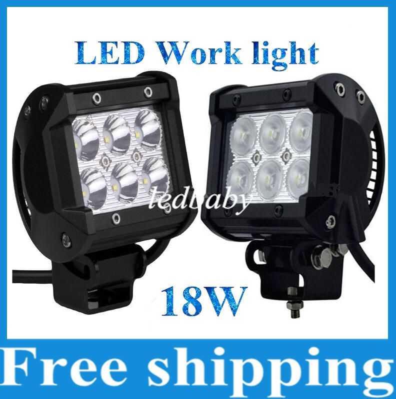 18w Cree Led Work Light Bar Motorcycle Tractor Boat Offroad 4wd 4x4 Best Outdoor Rechargeable Led Work Lights Auto