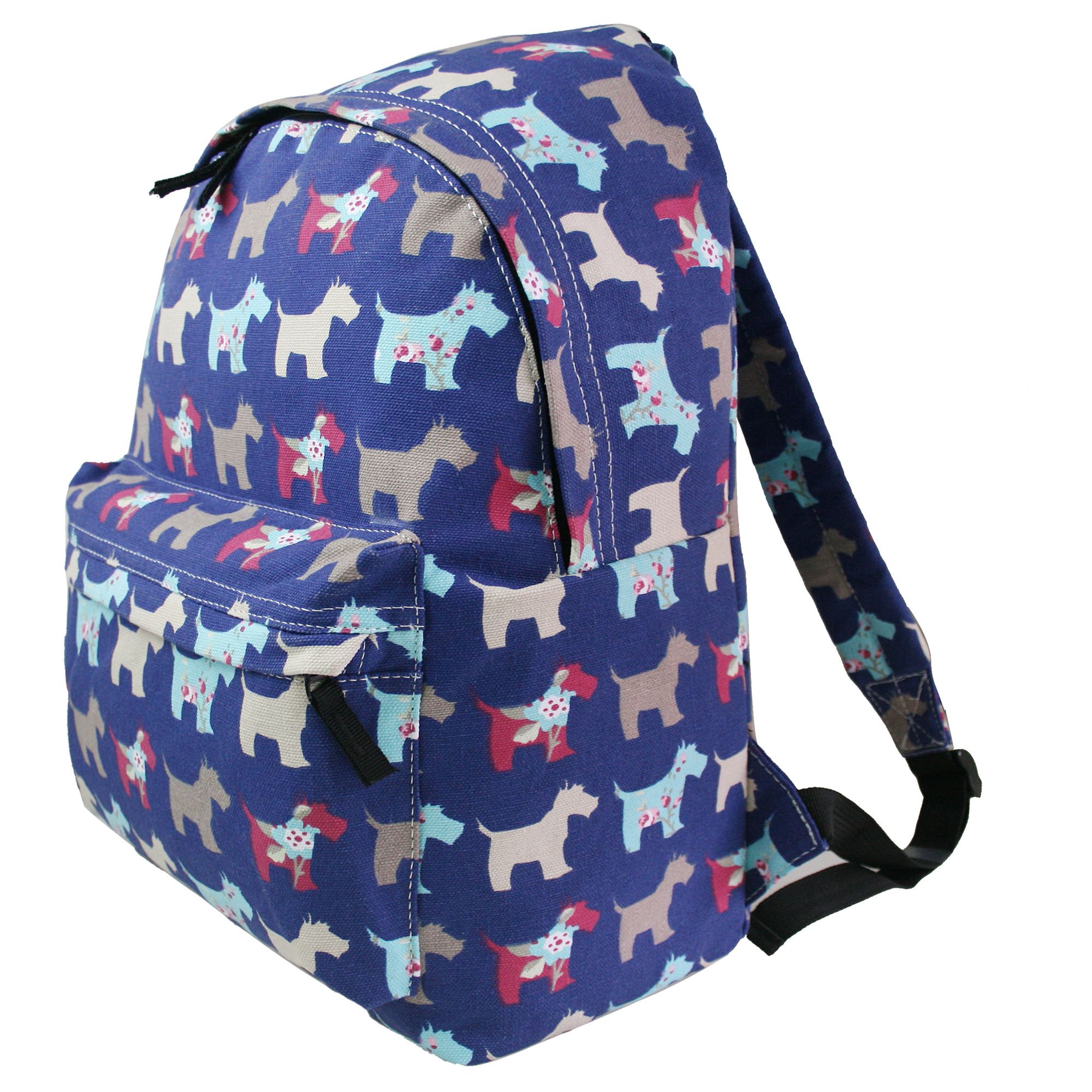 Boys Girls Scottie Dog Canvas Backpack School College Shoulders
