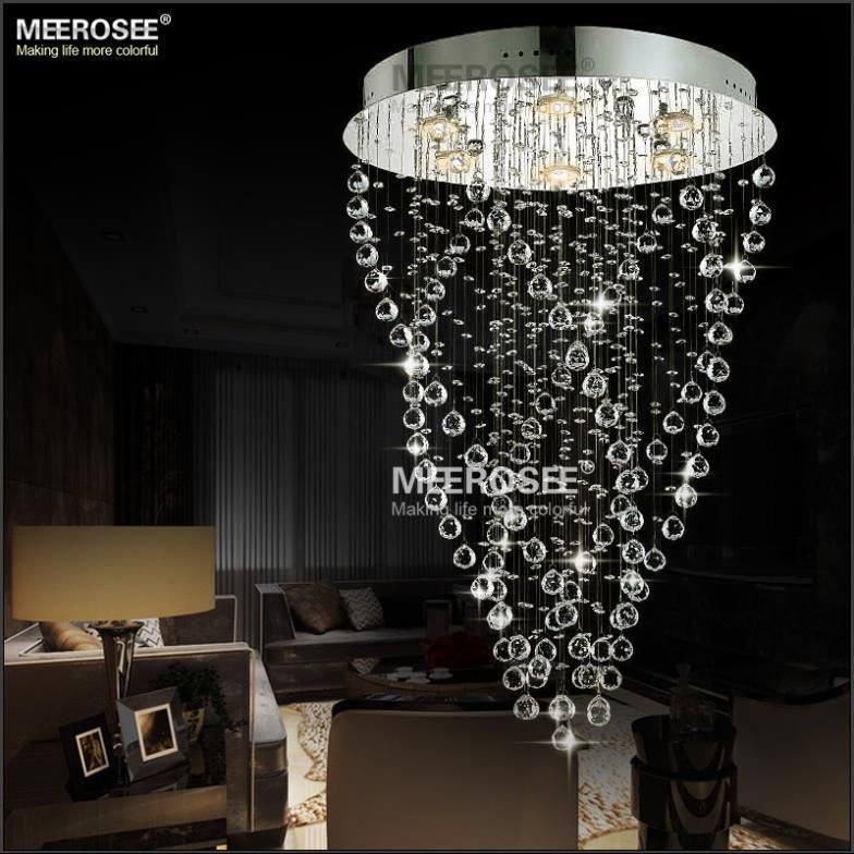 Modern Spiral Crystal Chandelier Light Fixture Long Modern Spiral Crystal Chandelier Light Fixture Long Lamp Flush Mounted Stair Fitting For Staircase Villa