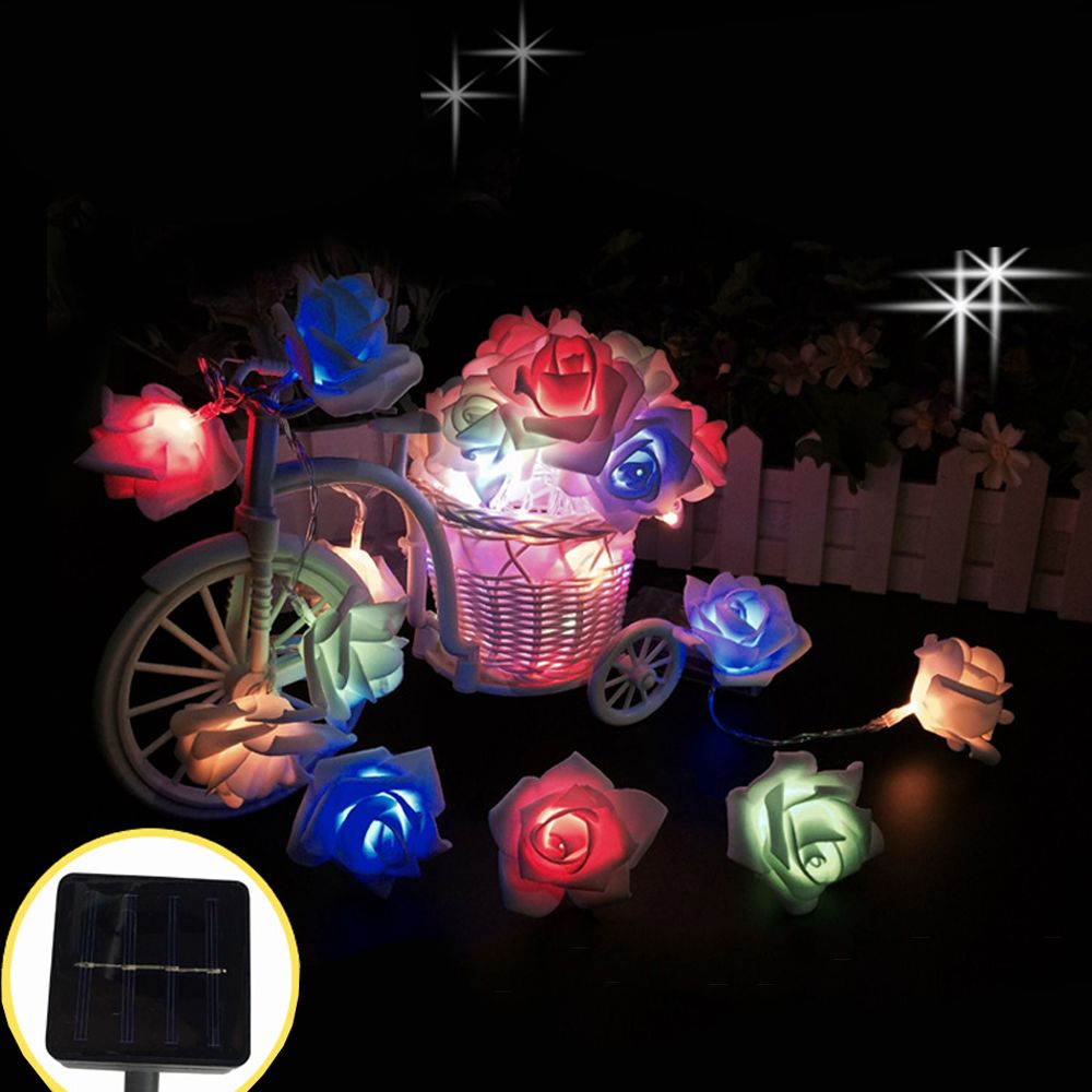 Whole Solar Led String Lights Wedding Rose Wreaths 20leds 15 74 Whole Solar Led String Lights Wedding Rose Wreaths 20leds 15 74ft Outdoor Valentine S Day Festival Party Garden Decoration Rosa Clear Globe
