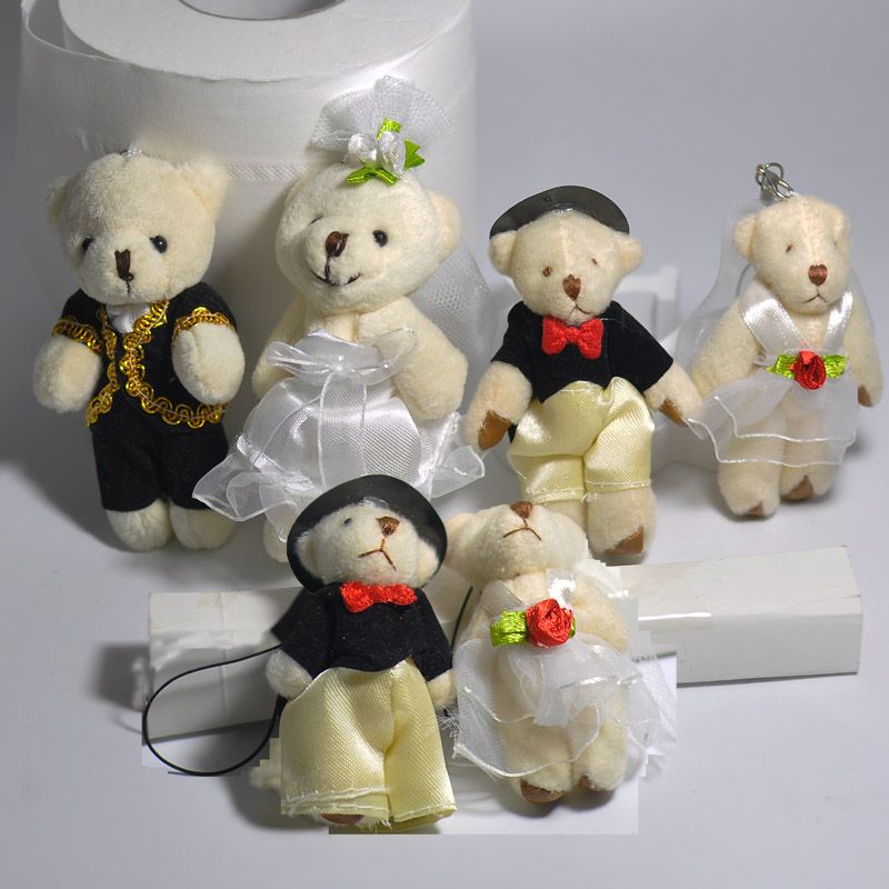 bride and groom bear stuffed animals