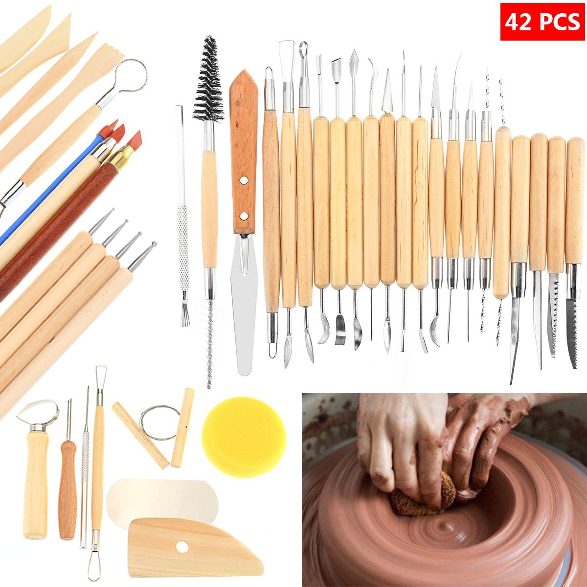 Herramientas para Modelar Arcilla de 42 Piezas ETEPON
