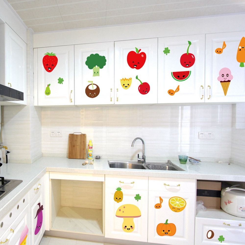 Cute Cartoon Fruits Wall Art Mural Decor Kitchen Wall Decoration
