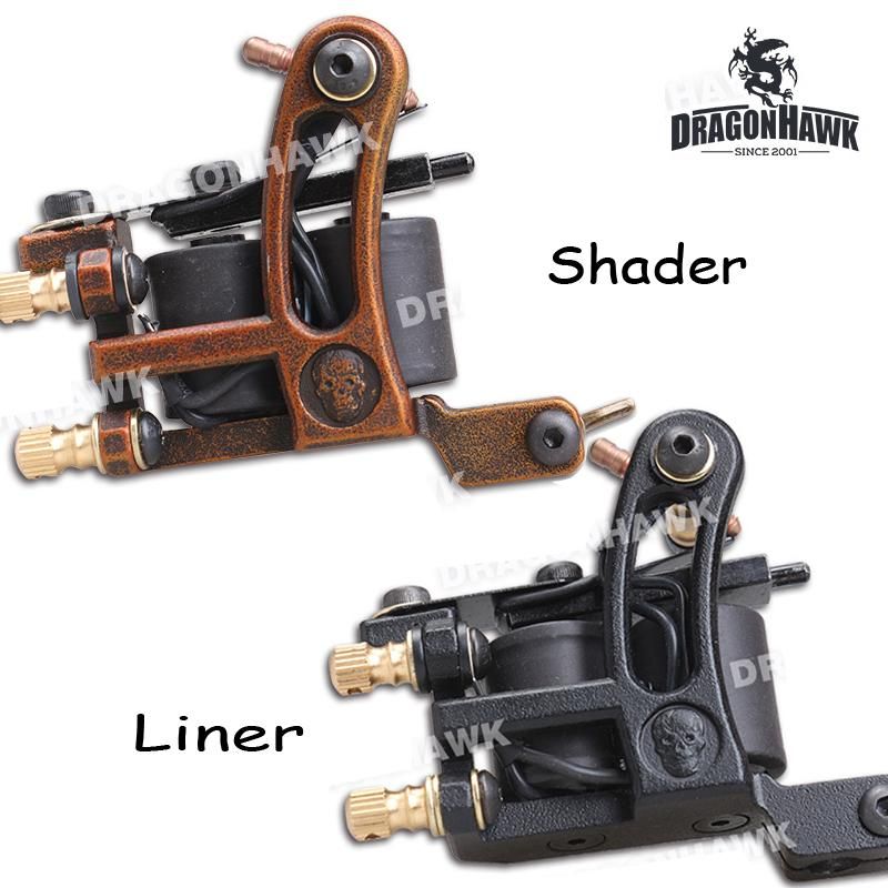  Tattoo Machine Gun Liner Shader Steel Frame Copper Coils 