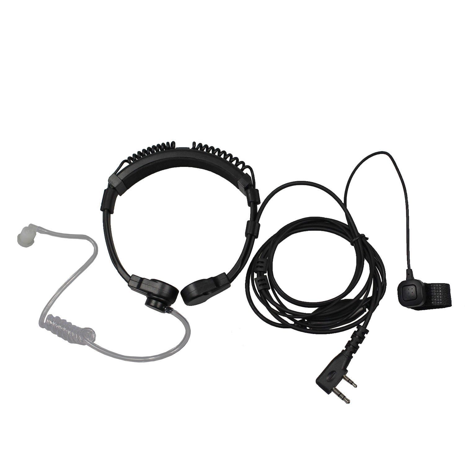 Walkie Talkie Headphone Headset Mic Earpiece For Kenwood Baofeng Radio 2 Pin Pro