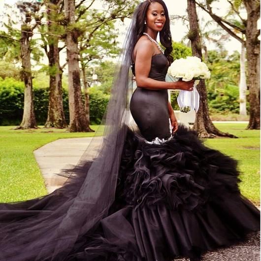 black traditional wedding dresses