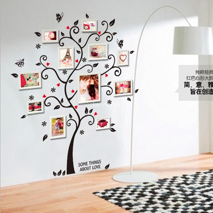 Ay6031 New Arrival Large Colorful Family Photo Frame Wall Decal Kindergarten Diy Art Vinyl Tree Stickers Decor Mural