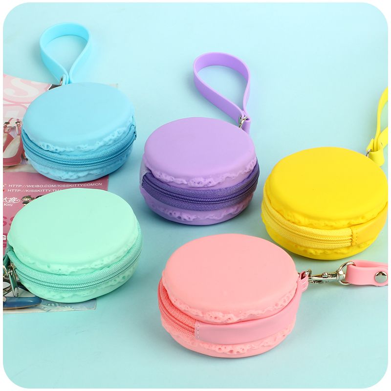 Wholesale Mini Candy Color Macaron Coin Bag With Keychain,Protable Zipper Storage Bag Purse ...