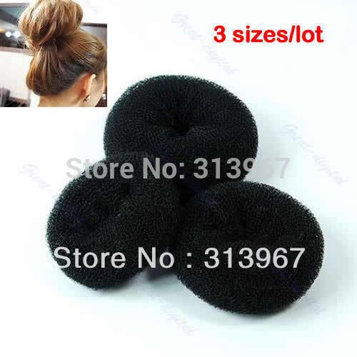 2019 New Soft Black Bun Sponge Donut Shape Lady Hair Styling Tool Magic