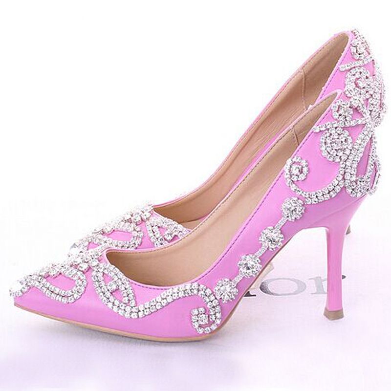 Glamorous Popular Pink Wedding Shoes Bridal Party High Heels With ...