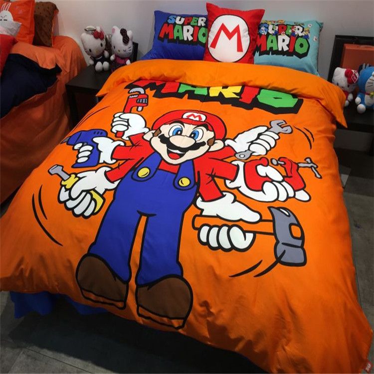 Whole New Design 3 Children Cartoon Super Mario Bedding Set Whole New Design 3 Children Cartoon Super Mario Bedding Set Without Filler Twin Single Full Queen Size Blue Duvet Sets From Sheiler