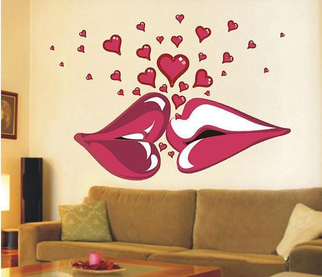 sexy lips kiss 140x100cm large vinyl wall stickers on the walls stickers for walls decoration