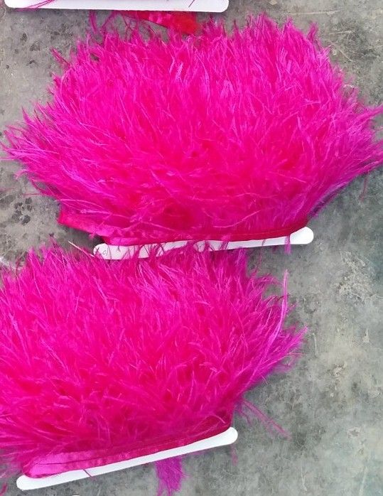 pink ostrich feather trim